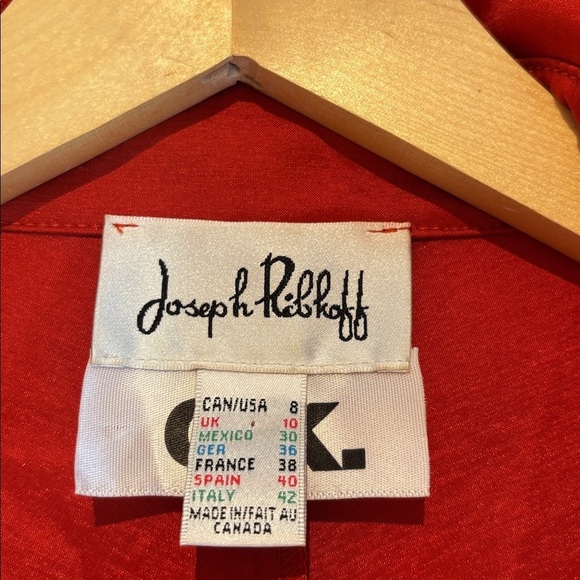 Joseph Ribkoff Fitted Bodycon collared zip front Dress burnt orange size US8 - Picture 11 of 12